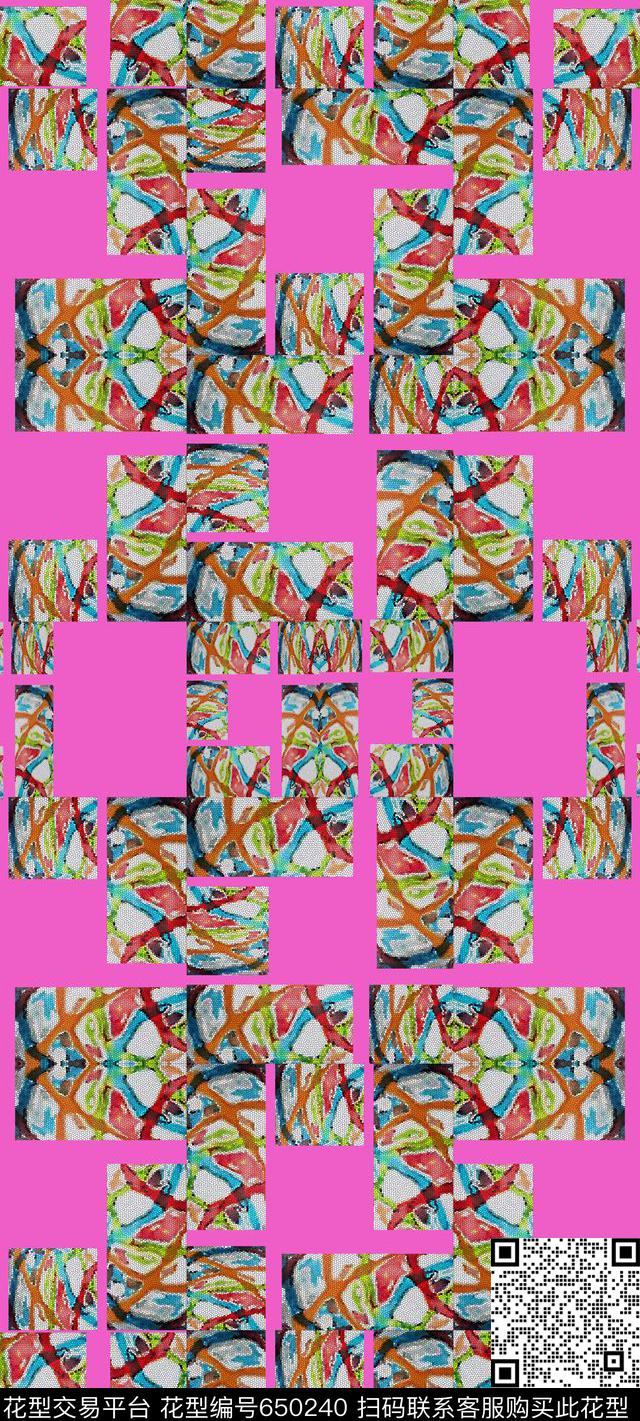 格子组合格子图案抽象方格数码印花华亿平台下载（图片编号: 650240） - 瓦栏（Walan）