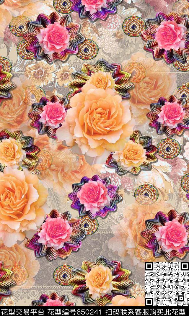 colorfullflower数码印花华亿平台下载（图片编号: 650241） - 瓦栏（Walan）