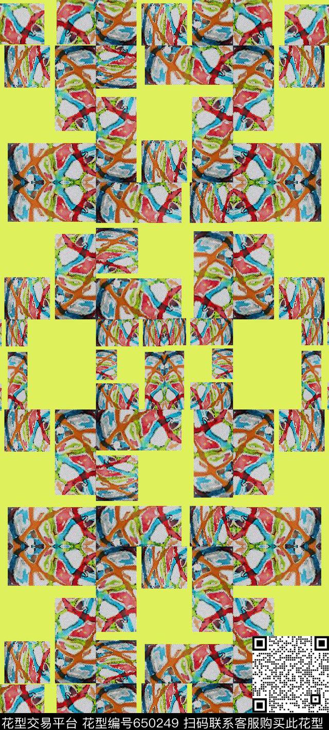 格子组合格子图案抽象方格数码印花华亿平台下载（图片编号: 650249） - 瓦栏（Walan）