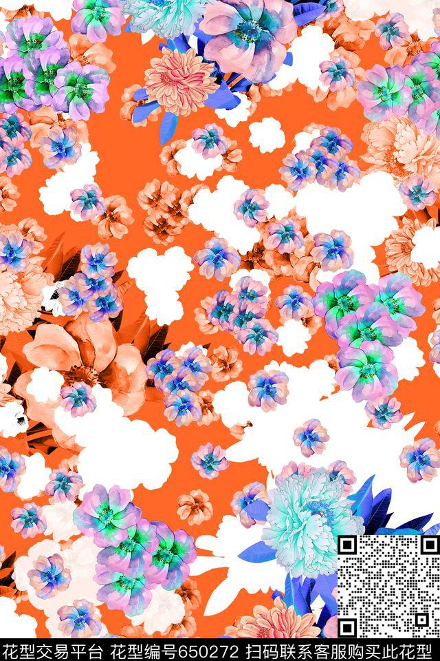 女装花卉碎花数码印花华亿平台下载（图片编号: 650272） - 瓦栏（Walan）