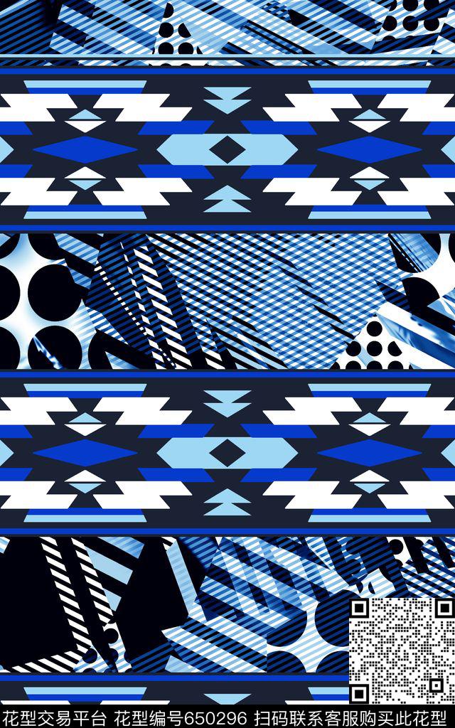 几何圆条纹数码印花华亿平台下载（图片编号: 650296） - 瓦栏（Walan）