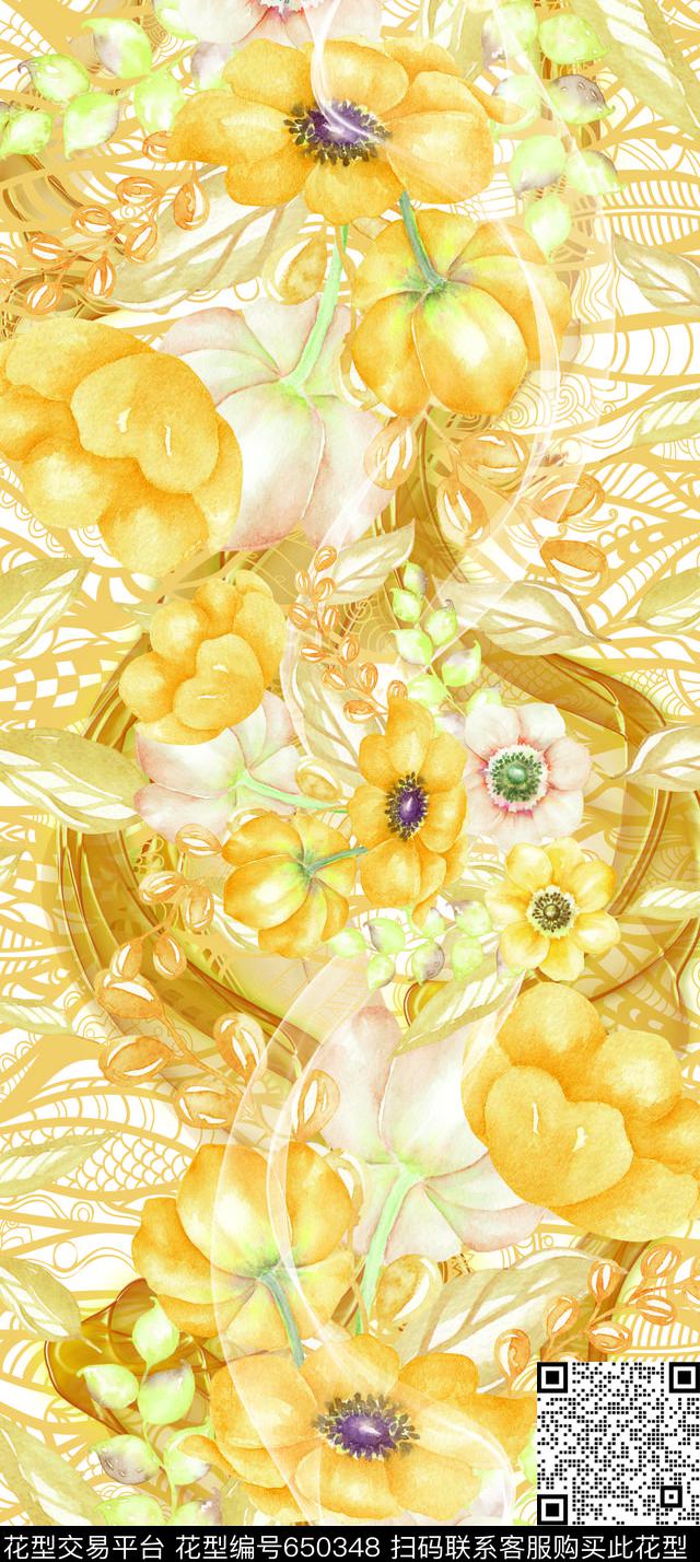 romanticgardenwatercolor数码印花华亿平台下载（图片编号: 650348） - 瓦栏（Walan）