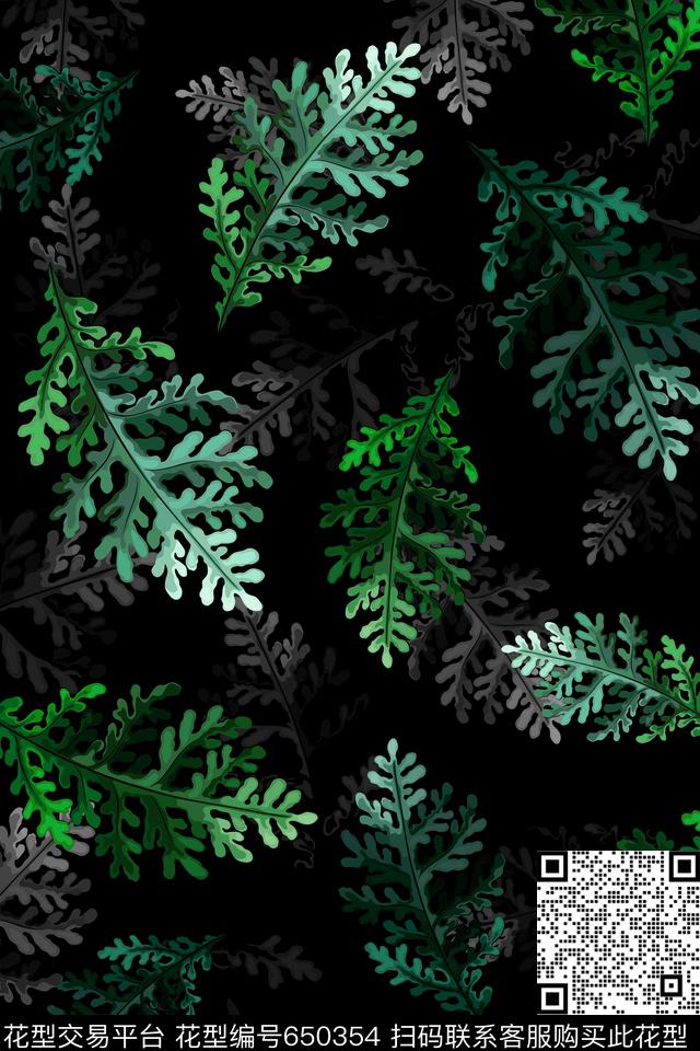 树叶松叶田园风数码印花华亿平台下载（图片编号: 650354） - 瓦栏（Walan）