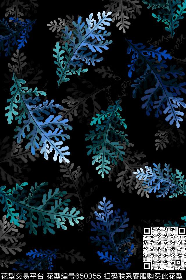 树叶松叶田园风数码印花华亿平台下载（图片编号: 650355） - 瓦栏（Walan）