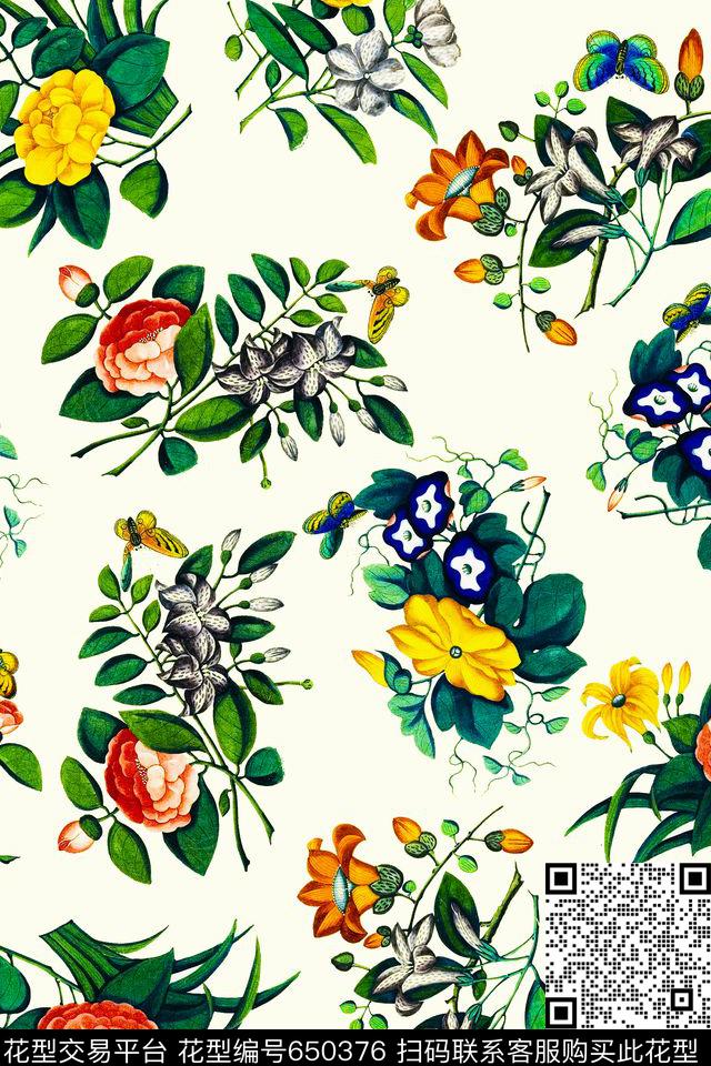 箱包女装花卉数码印花华亿平台下载（图片编号: 650376） - 瓦栏（Walan）