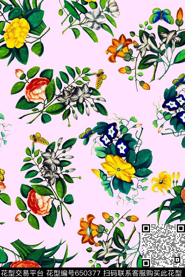 箱包女装花卉数码印花华亿平台下载（图片编号: 650377） - 瓦栏（Walan）