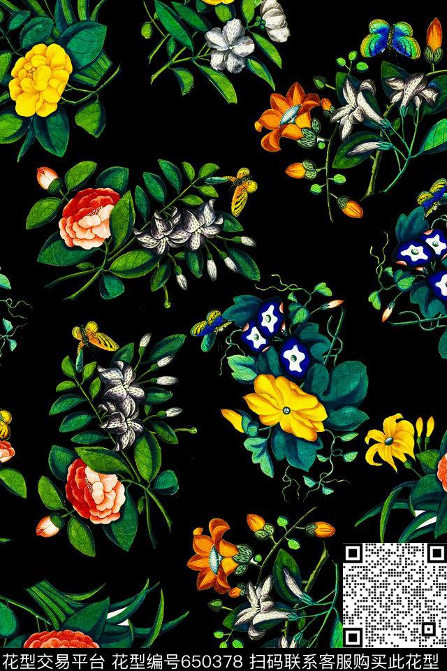 箱包女装花卉数码印花华亿平台下载（图片编号: 650378） - 瓦栏（Walan）