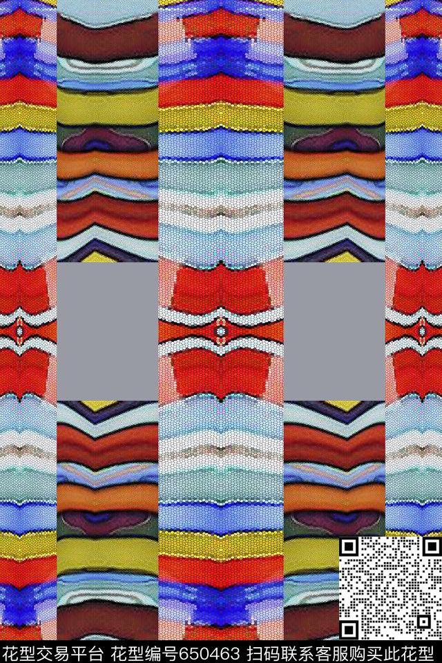 方格晶格几何图案数码印花华亿平台下载（图片编号: 650463） - 瓦栏（Walan）