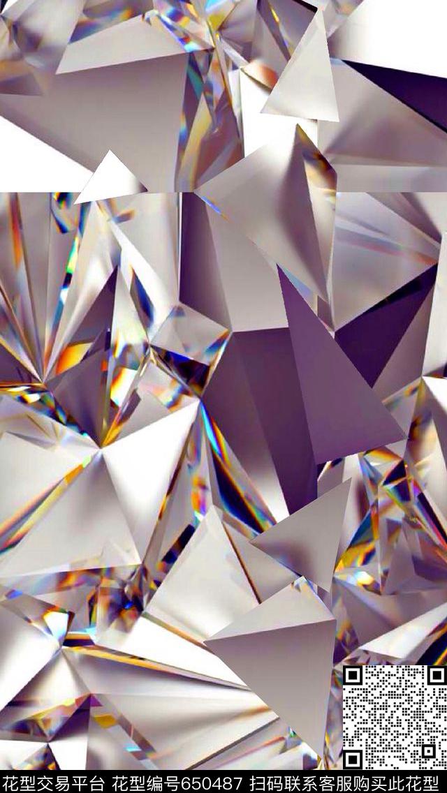 不规则几何三角形几何数码印花华亿平台下载（图片编号: 650487） - 瓦栏（Walan）