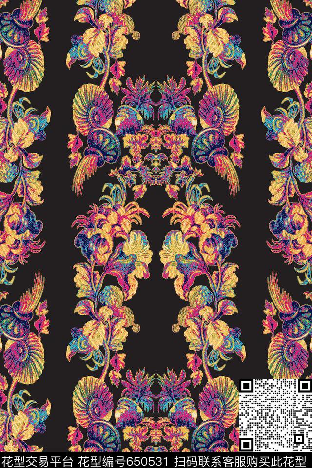 秋冬女装欧风装饰纹数码印花华亿平台下载（图片编号: 650531） - 瓦栏（Walan）