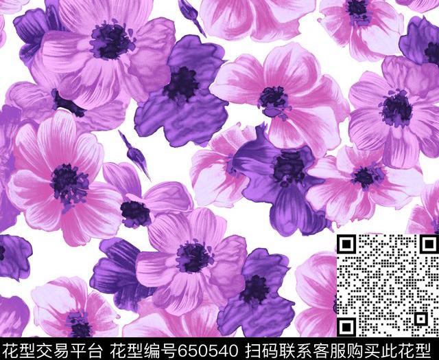 花朵数码印花华亿平台下载（图片编号: 650540） - 瓦栏（Walan）