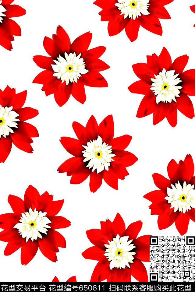 时尚大牌女装裙子数码印花时尚潮流花卉鲜艳花朵印花时尚国际大牌欧美风格印花传统印花华亿平台下载（图片编号: 650611） - 瓦栏（Walan）