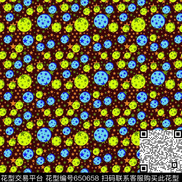 圆圈五角星几何印花华亿平台下载（图片编号: 650658） - 瓦栏（Walan）