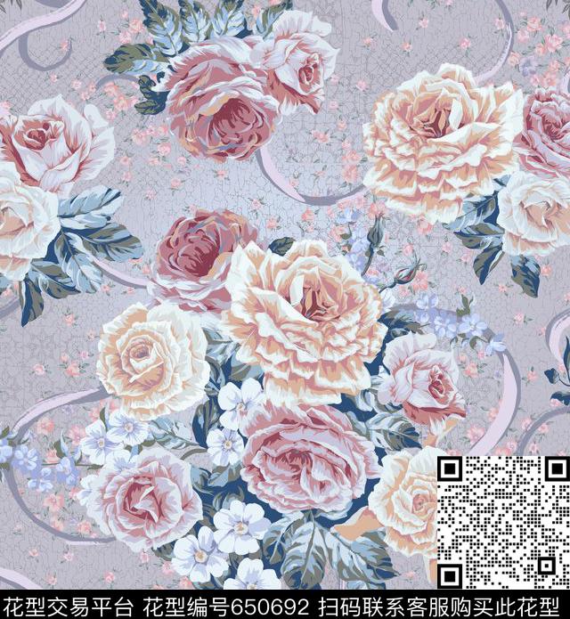 牡丹花卉数码印花华亿平台下载（图片编号: 650692） - 瓦栏（Walan）