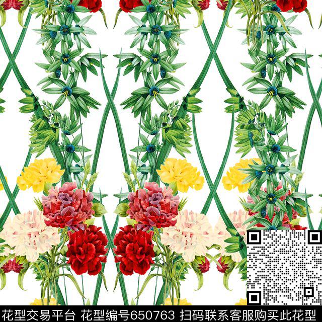 热带雨林花卉花朵花卉数码印花华亿平台下载（图片编号: 650763） - 瓦栏（Walan）