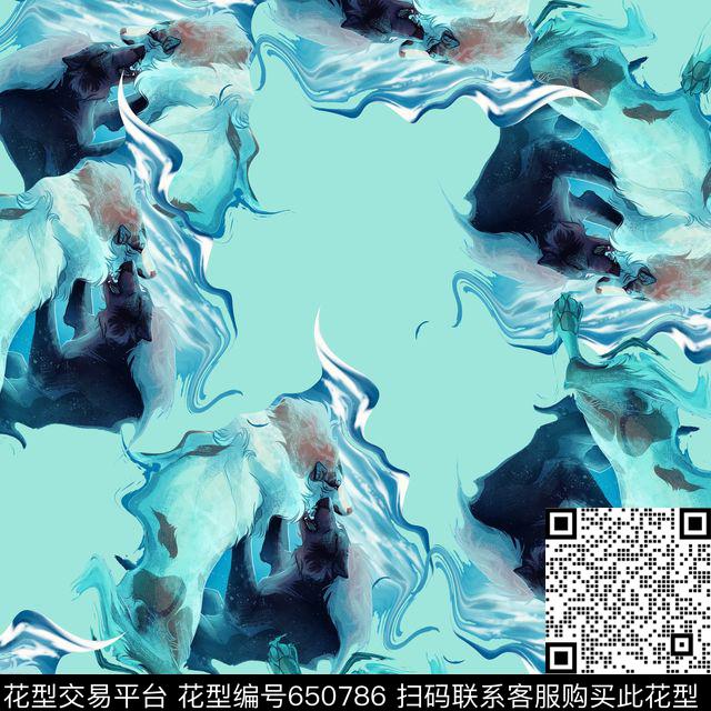 复古女装华亿平台秘密3.0【抽象形态】数码印花华亿平台下载（图片编号: 650786） - 瓦栏（Walan）