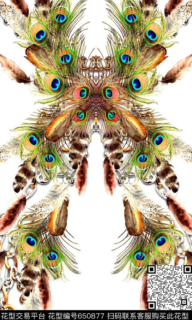 羽毛链条项链数码印花华亿平台下载（图片编号: 650877） - 瓦栏（Walan）