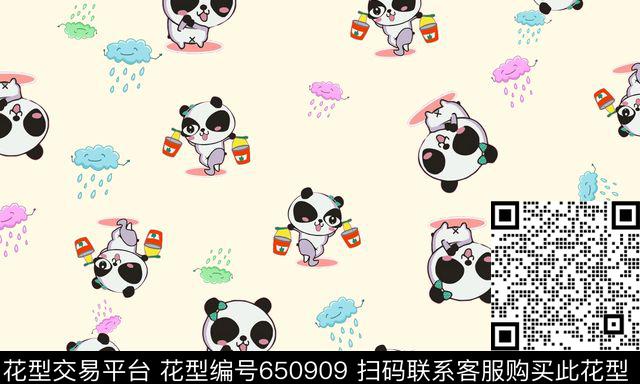 卡通童装熊猫传统印花华亿平台下载（图片编号: 650909） - 瓦栏（Walan）