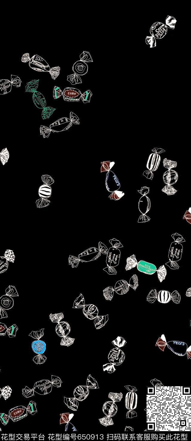 水果糖手绘渐变传统印花华亿平台下载（图片编号: 650913） - 瓦栏（Walan）