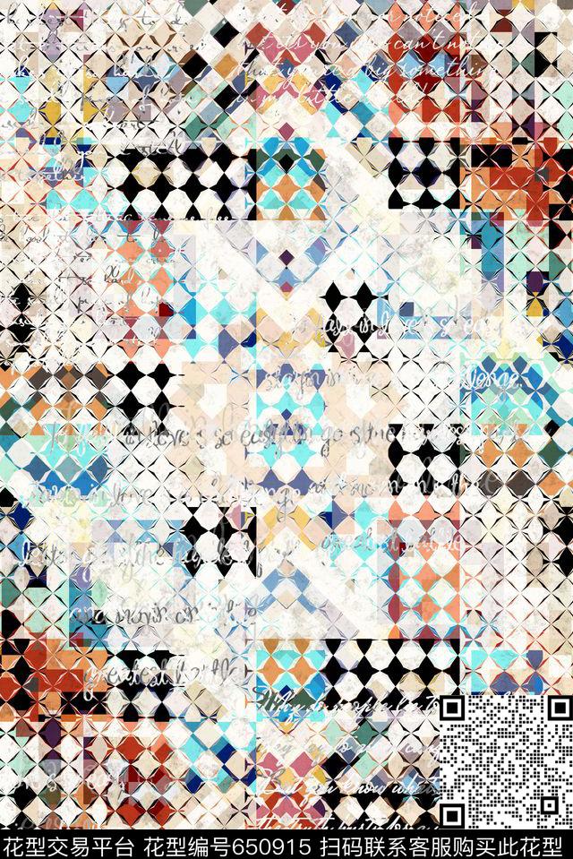 民族风马赛克地中海数码印花华亿平台下载（图片编号: 650915） - 瓦栏（Walan）