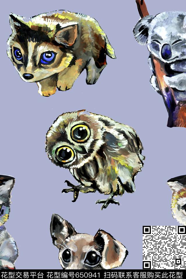 萌态小动物小猫数码印花华亿平台下载（图片编号: 650941） - 瓦栏（Walan）