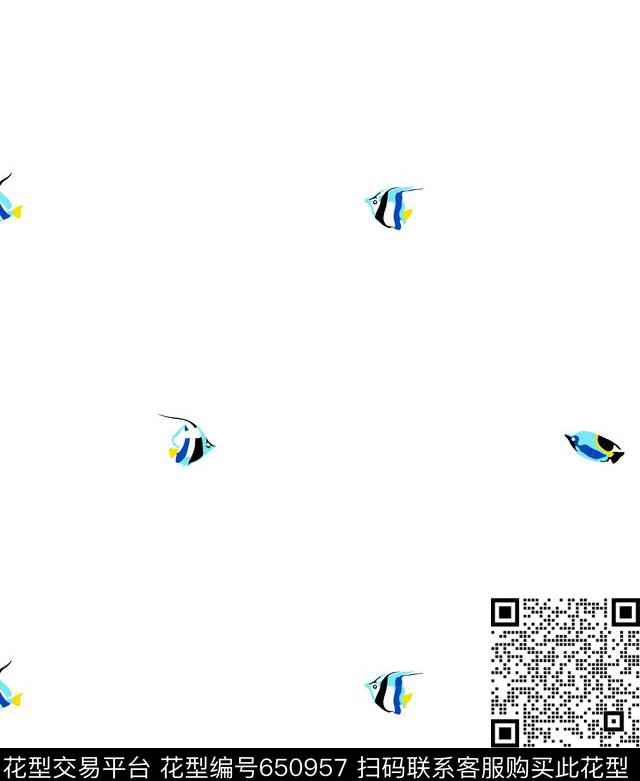 海洋生物热带鱼传统印花华亿平台下载（图片编号: 650957） - 瓦栏（Walan）