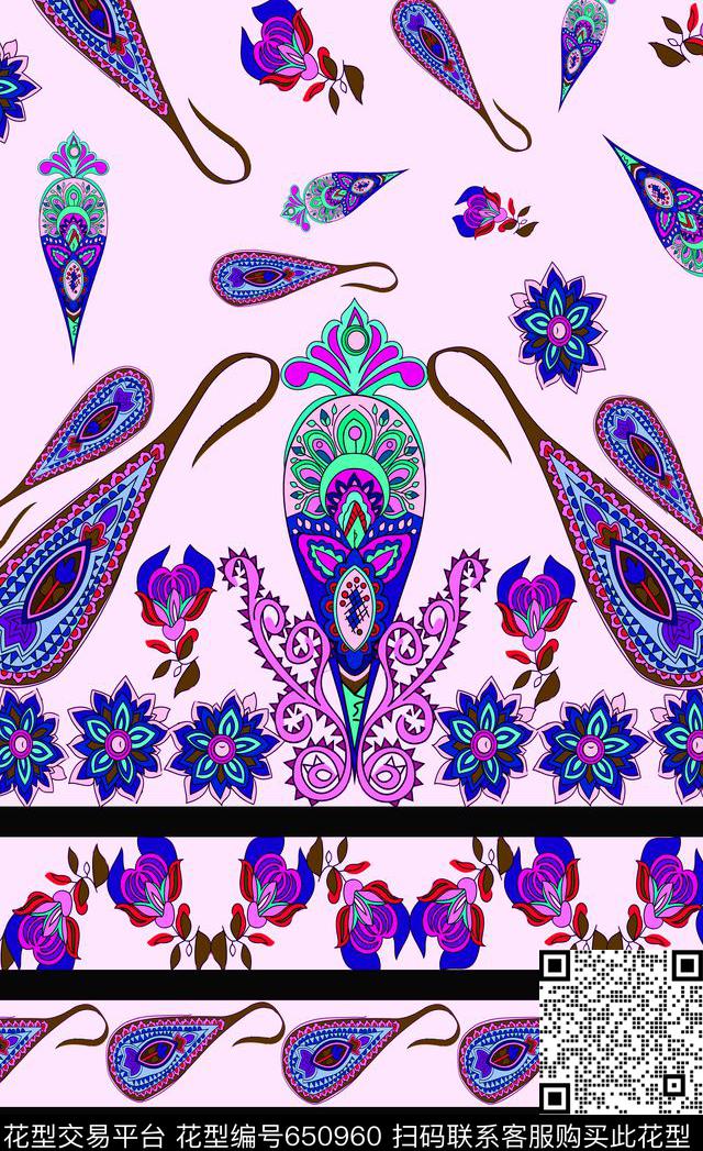 连衣裙女装火腿花佩斯利传统印花华亿平台下载（图片编号: 650960） - 瓦栏（Walan）