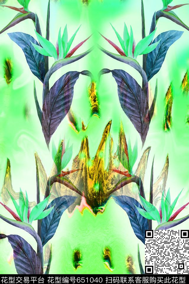 花朵花瓣复古数码印花华亿平台下载（图片编号: 651040） - 瓦栏（Walan）