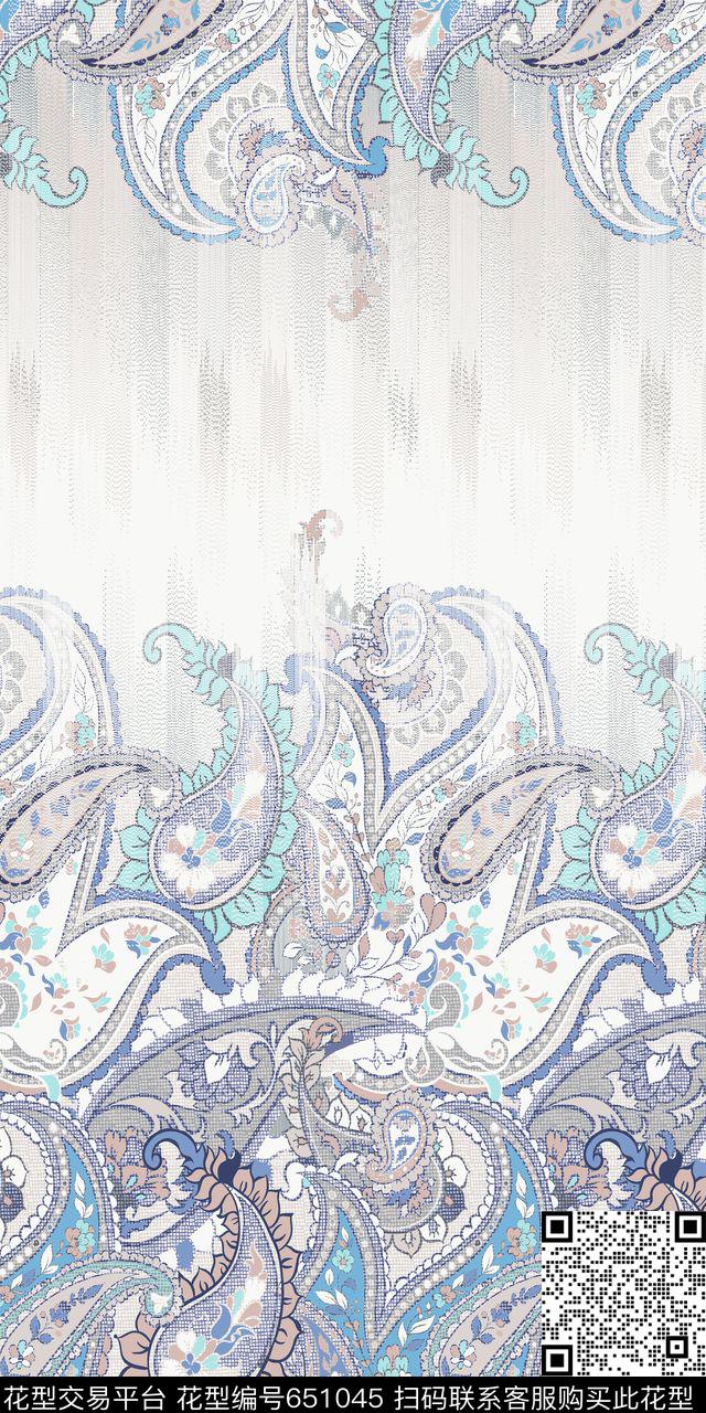 纹样佩斯利数码印花华亿平台下载（图片编号: 651045） - 瓦栏（Walan）