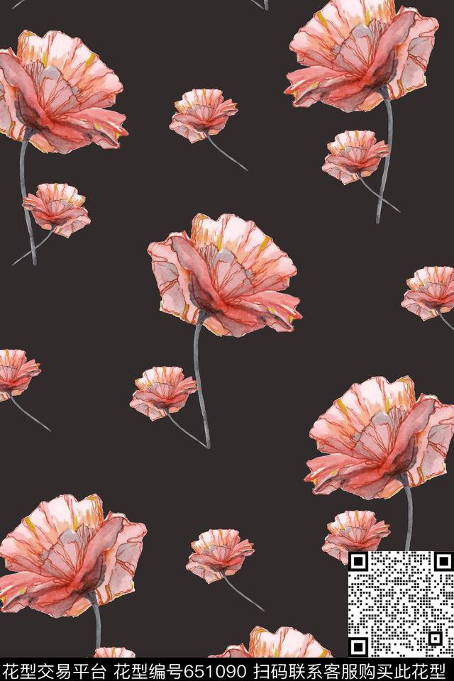 玫瑰花朵花卉数码印花华亿平台下载（图片编号: 651090） - 瓦栏（Walan）