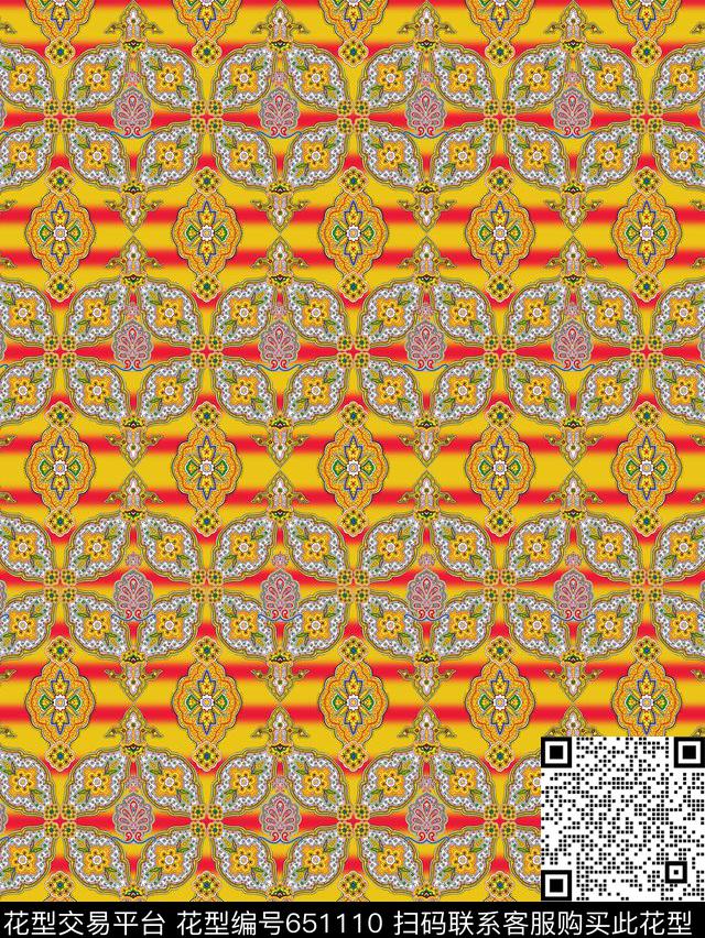 多彩、民族风、民族花纹传统印花华亿平台下载（图片编号: 651110） - 瓦栏（Walan）