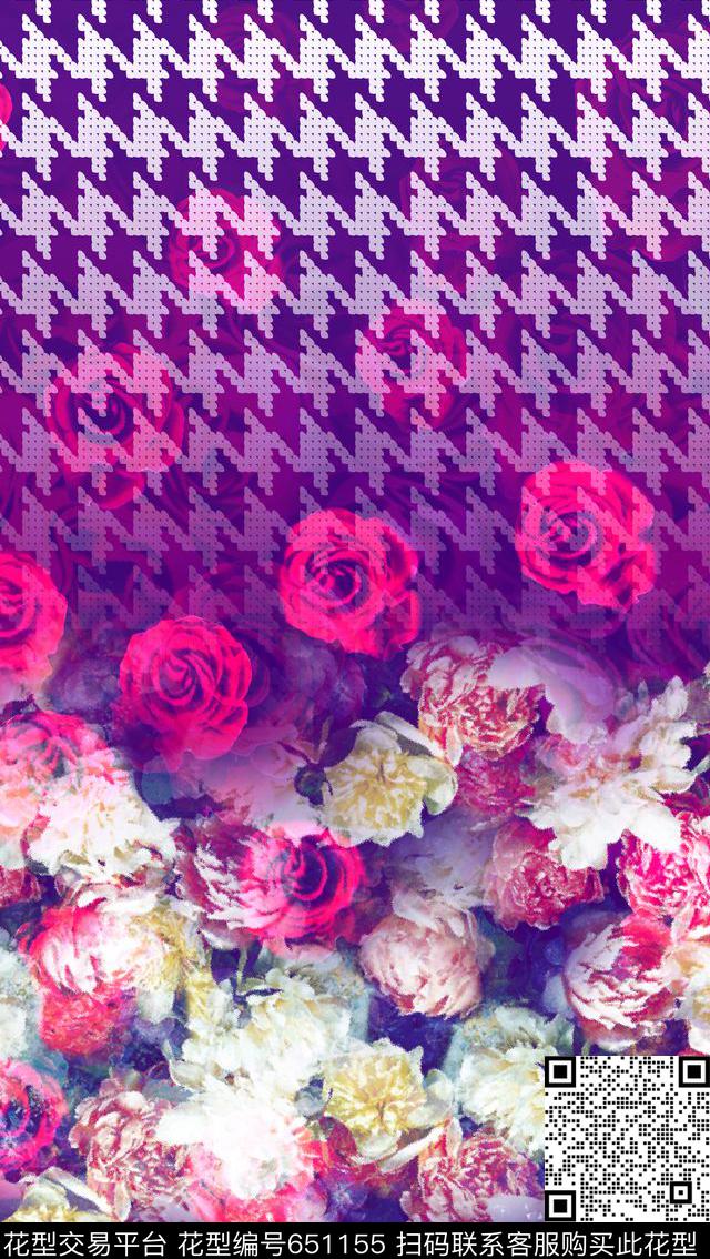 创意几何花卉大牌半身定位半裙数码印花华亿平台下载（图片编号: 651155） - 瓦栏（Walan）