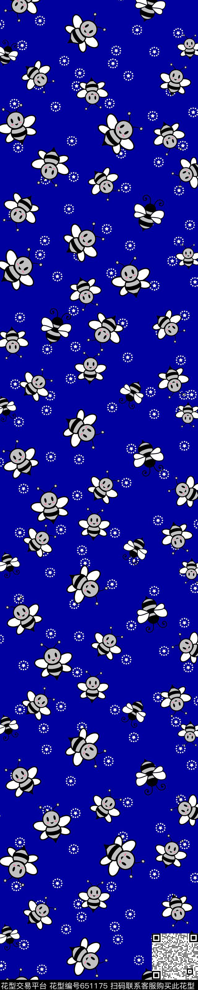 卡通小蜜蜂丝巾传统印花华亿平台下载（图片编号: 651175） - 瓦栏（Walan）