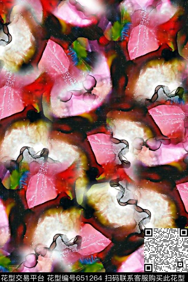 抽象手绘满版笔刷抽象纹理彩色波普纹理数码印花华亿平台下载（图片编号: 651264） - 瓦栏（Walan）