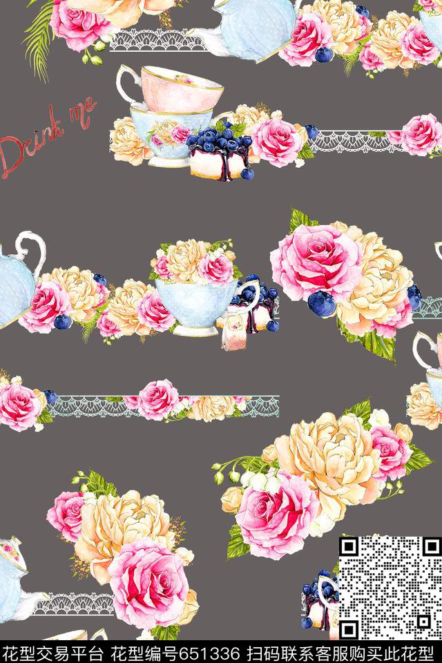 花朵花卉蕾丝数码印花华亿平台下载（图片编号: 651336） - 瓦栏（Walan）