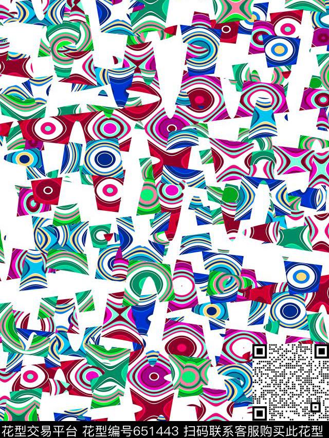 多彩、抽象、几何传统印花华亿平台下载（图片编号: 651443） - 瓦栏（Walan）