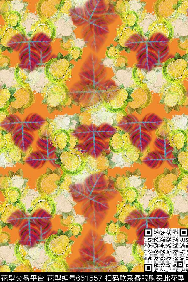 棕榈叶海马热带海滨度假数码印花华亿平台下载（图片编号: 651557） - 瓦栏（Walan）