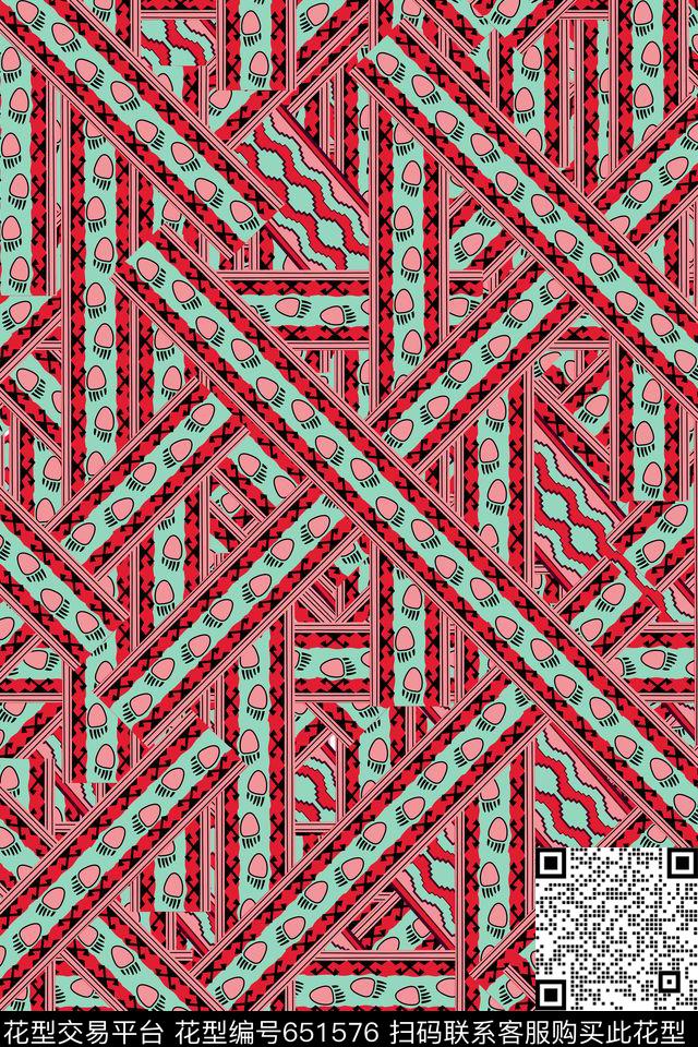 时尚炫彩几何不规则几何传统印花华亿平台下载（图片编号: 651576） - 瓦栏（Walan）