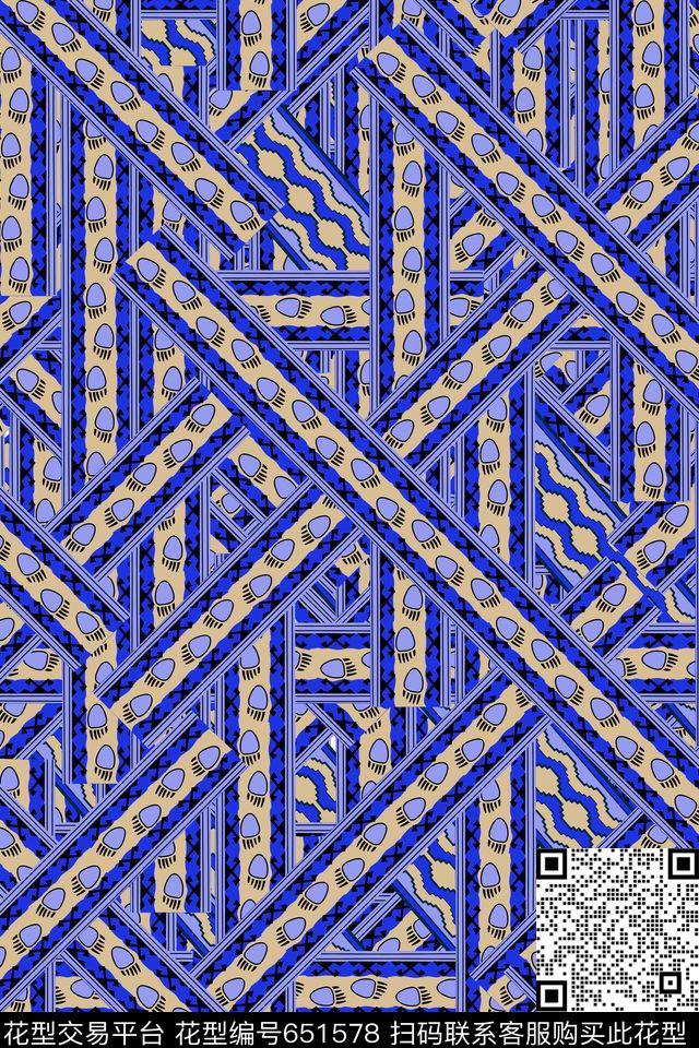 时尚炫彩几何不规则几何传统印花华亿平台下载（图片编号: 651578） - 瓦栏（Walan）