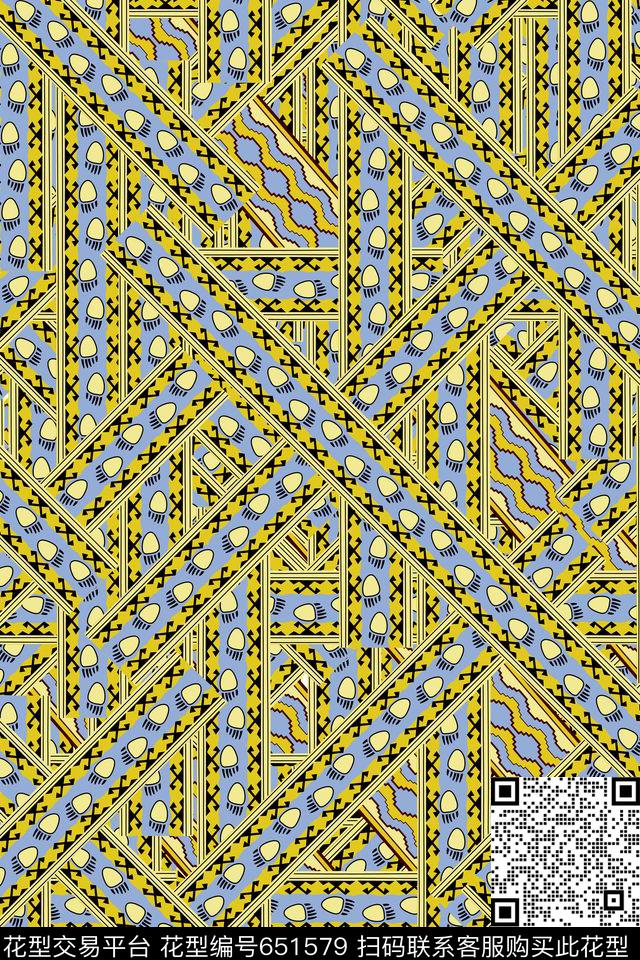 时尚炫彩几何不规则几何传统印花华亿平台下载（图片编号: 651579） - 瓦栏（Walan）