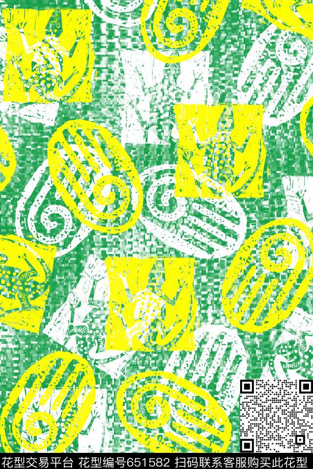 色块圆形几何传统印花华亿平台下载（图片编号: 651582） - 瓦栏（Walan）