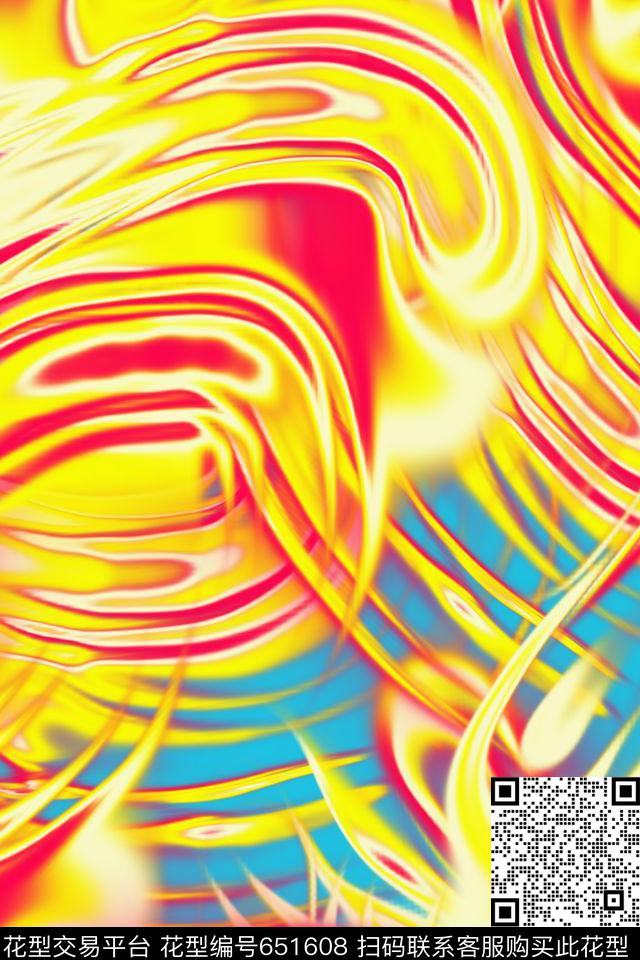 抽象水波纹肌理数码印花华亿平台下载（图片编号: 651608） - 瓦栏（Walan）