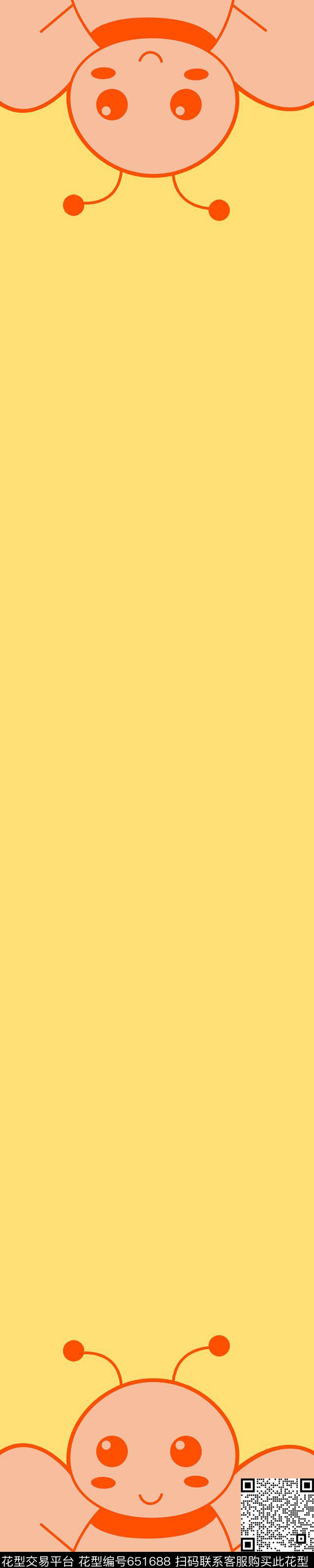 可爱的小蜜蜂哈哈数码印花华亿平台下载（图片编号: 651688） - 瓦栏（Walan）