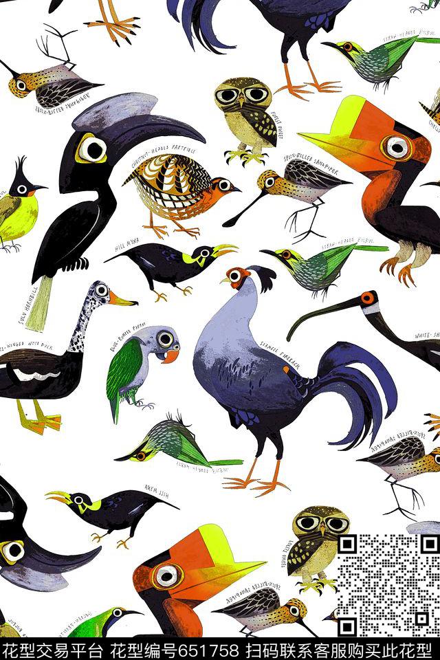 动物鸟数码印花华亿平台下载（图片编号: 651758） - 瓦栏（Walan）