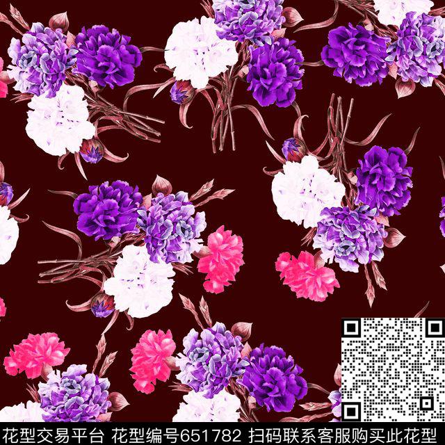 罂粟花乱花大花数码印花华亿平台下载（图片编号: 651782） - 瓦栏（Walan）