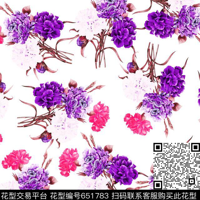 罂粟花乱花大花数码印花华亿平台下载（图片编号: 651783） - 瓦栏（Walan）