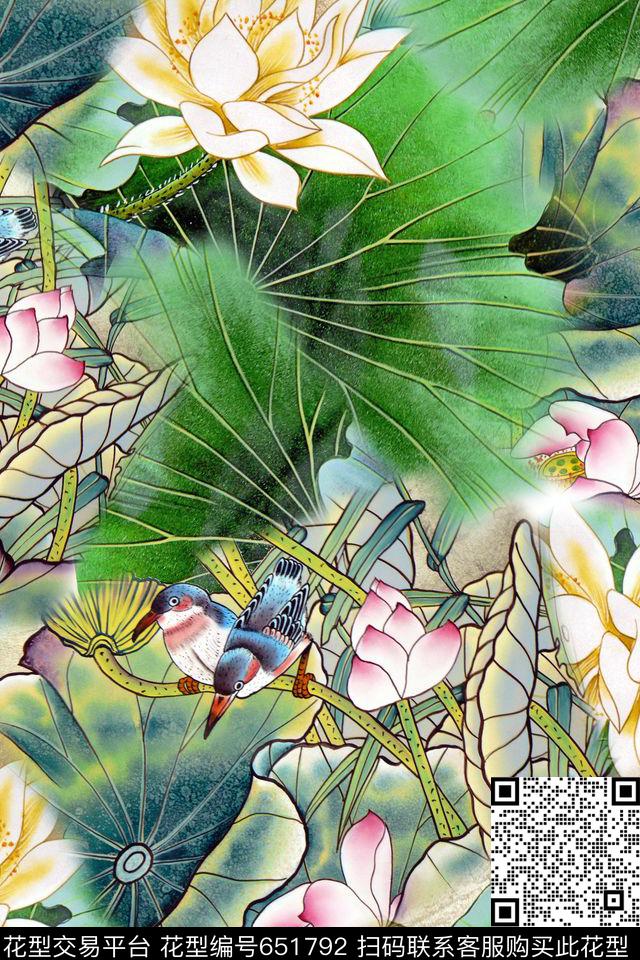 国画民族风中国风数码印花华亿平台下载（图片编号: 651792） - 瓦栏（Walan）