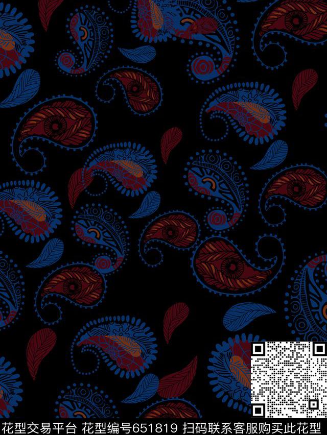 佩斯利男装数码印花华亿平台下载（图片编号: 651819） - 瓦栏（Walan）