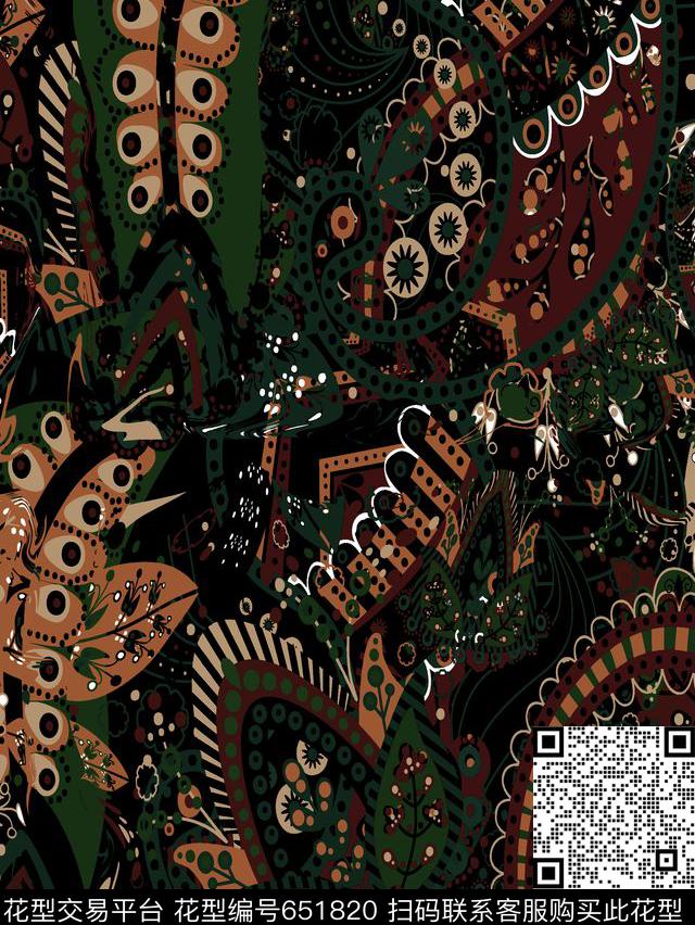 佩斯利男装数码印花华亿平台下载（图片编号: 651820） - 瓦栏（Walan）