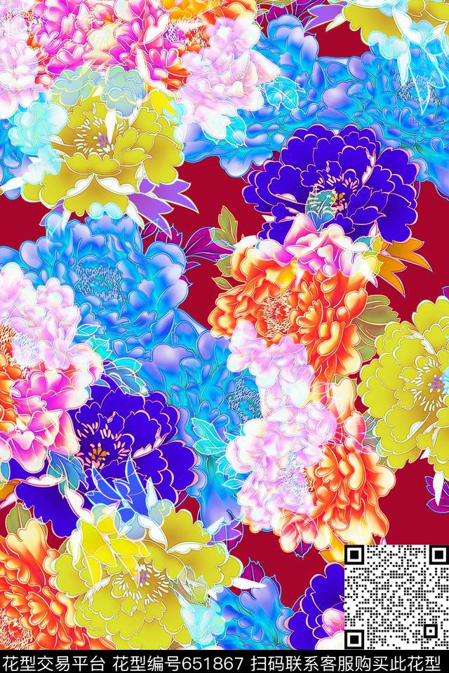 女装花卉时尚数码印花华亿平台下载（图片编号: 651867） - 瓦栏（Walan）